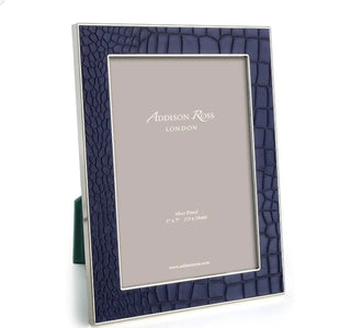 5x7 Faux Croc blue picture frame by Addison Ross