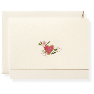 XO Note Card Box by Karen Adams Designs. 
This set of eight natural white note cards includes four different designs—each elegantly hand-embellished. 
Top-folded cards, blank on the inside.