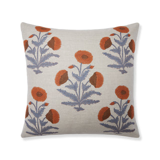 Mogul Buta All-Over Pillow Blue Indigo by Maison Marigold. Print linen pillow 22"x 22". Feather insert included.