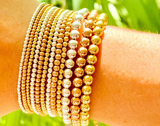 7mm Gold Filled Bead Bracelet by Bara Boheme. 