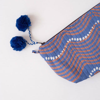 Waves Royal Block Printed Makeup Pouch