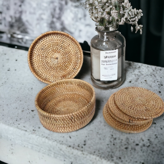 Rattan Woven Coasters-Set of 6