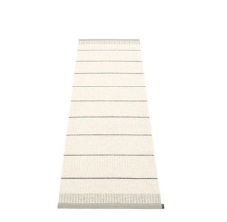  Plastic rug by Pappelina for indoor and outdoor use, made in Sweden. Made of Swedish manufactured, certified y free PVC ribbon, woven on traditional looms using wooden shuttles. Very practical and easy-to-care-for, hand or machine wash at low temperature 30°C/85F, no spin.

