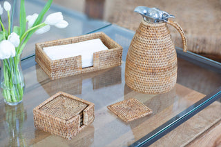 Artifacts Rattan™ Guest Towel/Napkin Holder with Cutout: Honey Brown