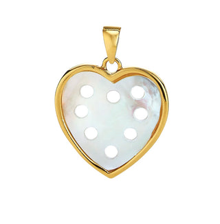 Gold dipped heart pendant in mother of pearl