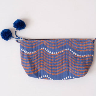 Waves Royal Block Printed Makeup Pouch