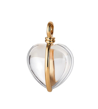 Gold dipped rock clear crystal charm 