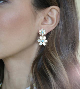 Asha Daisy Double Turquoise Earring