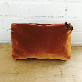 velvet clutch bag with zipper