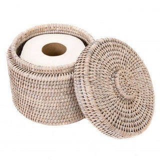 Artifacts Rattan™ Round Single Tissue Roll Box: Honey Brown