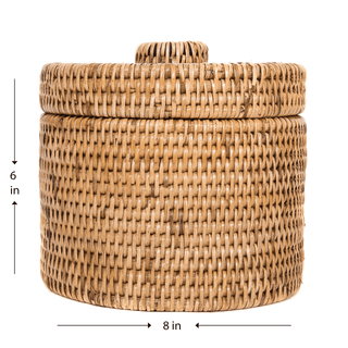 Artifacts Rattan™ Round Single Tissue Roll Box: Honey Brown