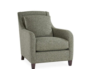 Fabric armchair with wood legs 