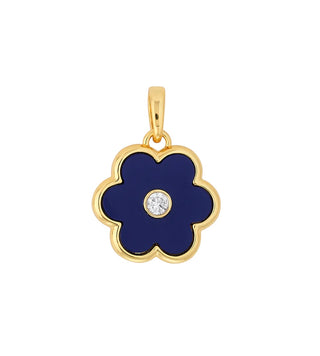 Petal charm in lapis with cz center 