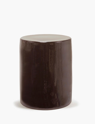 Glazed side table cylindrical shape