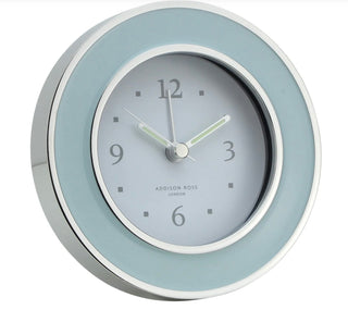 Light blue Enamel round shaped alarm clock