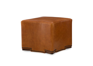 Square shaped leather ottoman