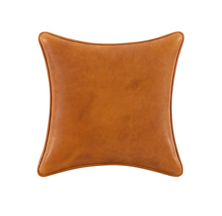 Square leather ottoman view from above