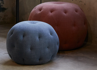 20" and 26" poufs side by side