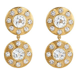 14k gold dipped earrings with CZ center