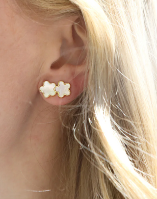 14k gold dipped climber with mother of pearl