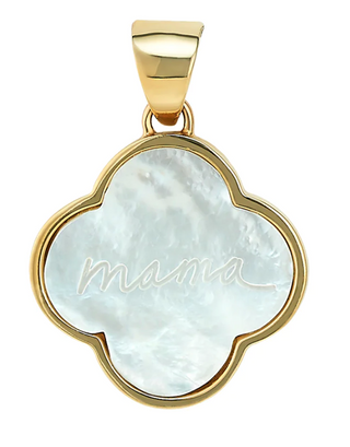 Flower shaped, gold dipped, mother of pearl charm 