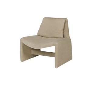 Armless chair with back pillow