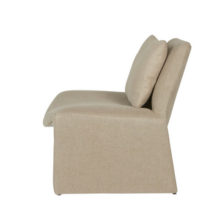 Armless chair with back pillow