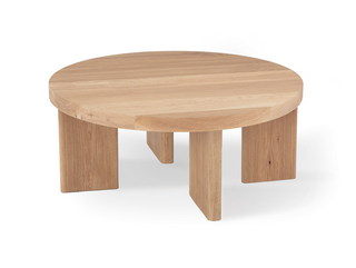 Regina Andrew Fraya Coffee Table in solid white oak. Round table with four legs