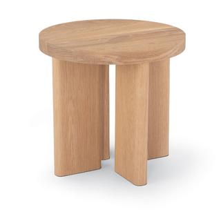 Regina Andrew Fraya Side Table in solid white oak. Round table with four legs