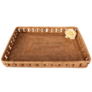 Artifacts Rattan™ Inna Design Rectangular Tray: Honey Brown / 17"