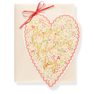 Valentine’s Day Heart Greeting Card by Karen Adams Designs.
Our Love You Heart greeting card is full color ink printed on natural white paper, letterpress printed in gold foil, and paired with a pale pink envelope. Includes 1 top folded card, blank on the inside.