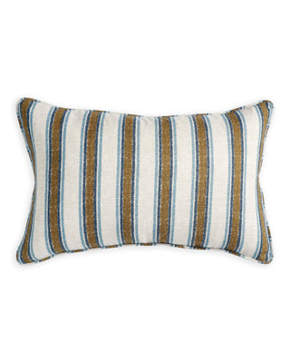 Lido Tobacco by Walter G Printed linen bold stripe lumbar pillow 35x55.