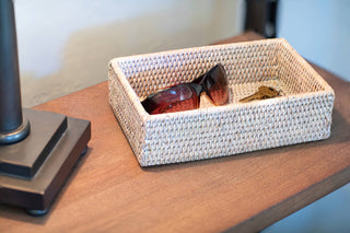 Artifacts Rattan Guest Towel - Rectangular Napkin Holder: Honey Brown