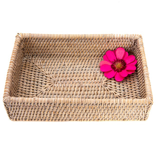 Artifacts Rattan Guest Towel - Rectangular Napkin Holder: Honey Brown