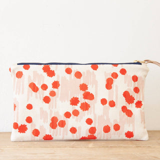 printed clutch bag with zipper