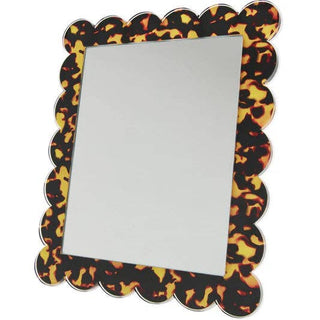 Tara Wilson 8x10 scalloped acrylic and tortoise frame mirror