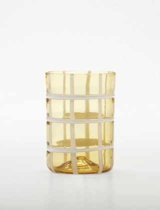 Zafferano Twiddle Tumbler - Amber/Wht (set of 6)