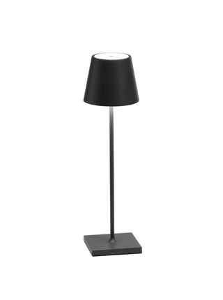 Zafferano Poldina Pro touch on off cordless table lamp in dark grey