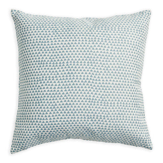 Walter G Outdoor Pillow white ground with a seafoam triangular pattern