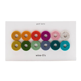 Assorted color round markers for stem glasses to differentiate which glass is yours