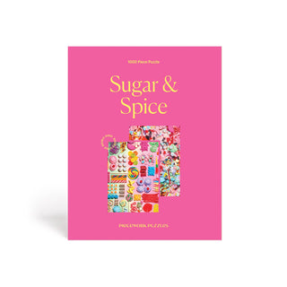 two-sided puzzle features the ultimate candy crush: an organized array of sweets and treats on one side and a satisfying smash on the other