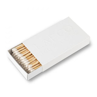White box of matches with white tip with "LAFCO NEW YORK" embossed on top. White on white